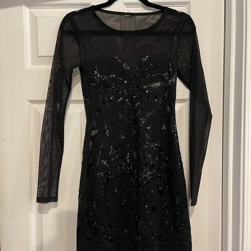 Express Mesh Sequin Mini Dress